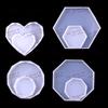 For Better Life Transparent Diy Crystal Soft Silicone Mold Love Diamond Hexagon Octagonal Mirror Coaster Display Decorations
