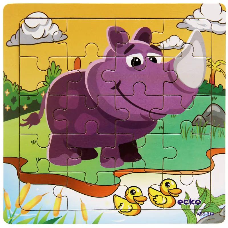 Toys Educational Cute Cartoon Baby Puzzle Wooden Small Piece Train Toy Wooden Jigsaw Puzzle For juguetes educativo Kids Children