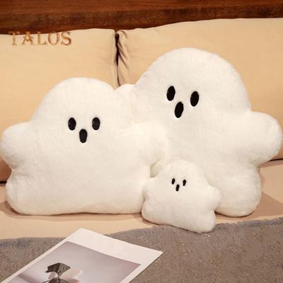 Ghost Pillow Plush White Ghost Doll Cute Soft Flannel PP Cotton Filling Ghost Pendant Halloween Theme Sofa Backrest