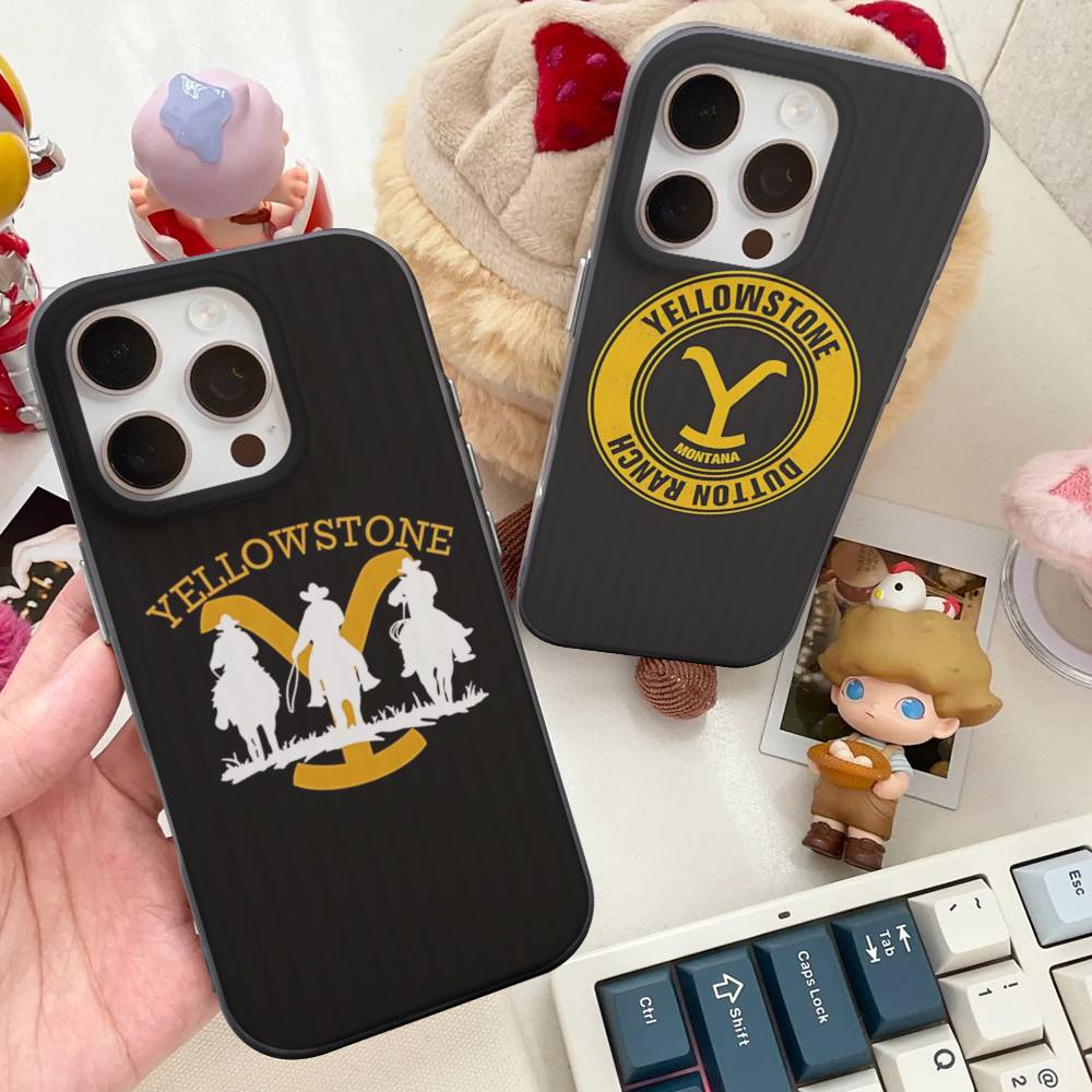 Tv Y-yellowstoneS Logo For Phone 17 16 15 14 13 12 11 Pro Max Plus Pro Air Phone Case Corrugated Stripe Back Cover