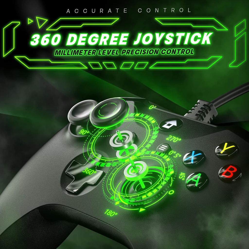 2M Wired Gaming Controller Joystick Gamepad with Dual-Vibration Compatible with PS3, Switch, Windows 11/10/8/7 PC, Laptop, TV Bo