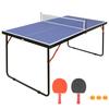 Table Tennis Table with Net and Racket Set, Foldable for Outdoor/indoor Use, Blue Surface, Includes 2 Rackets and Balls, Easy To Assemble