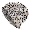Custom Faux Animal Fur Snow Leopard Leather Texture Bonnet Hat Knitted Hats  Unisex Adult Winter Warm Skullies Beanies Caps