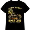 Vintage Motorcycle Biker T Shirt Route 66 New York Club Tee Men Women Top