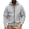 Men's Heavyweight Fleece Zip Up Hooded Cargo Sweatshirt.