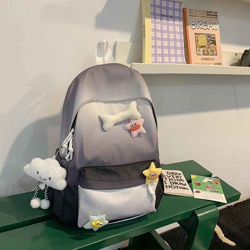 Schoolbag Female 1011 New Middle School Student Large Capacity Backpack Simple Versatile Student Bag Lightweight Backpack Female