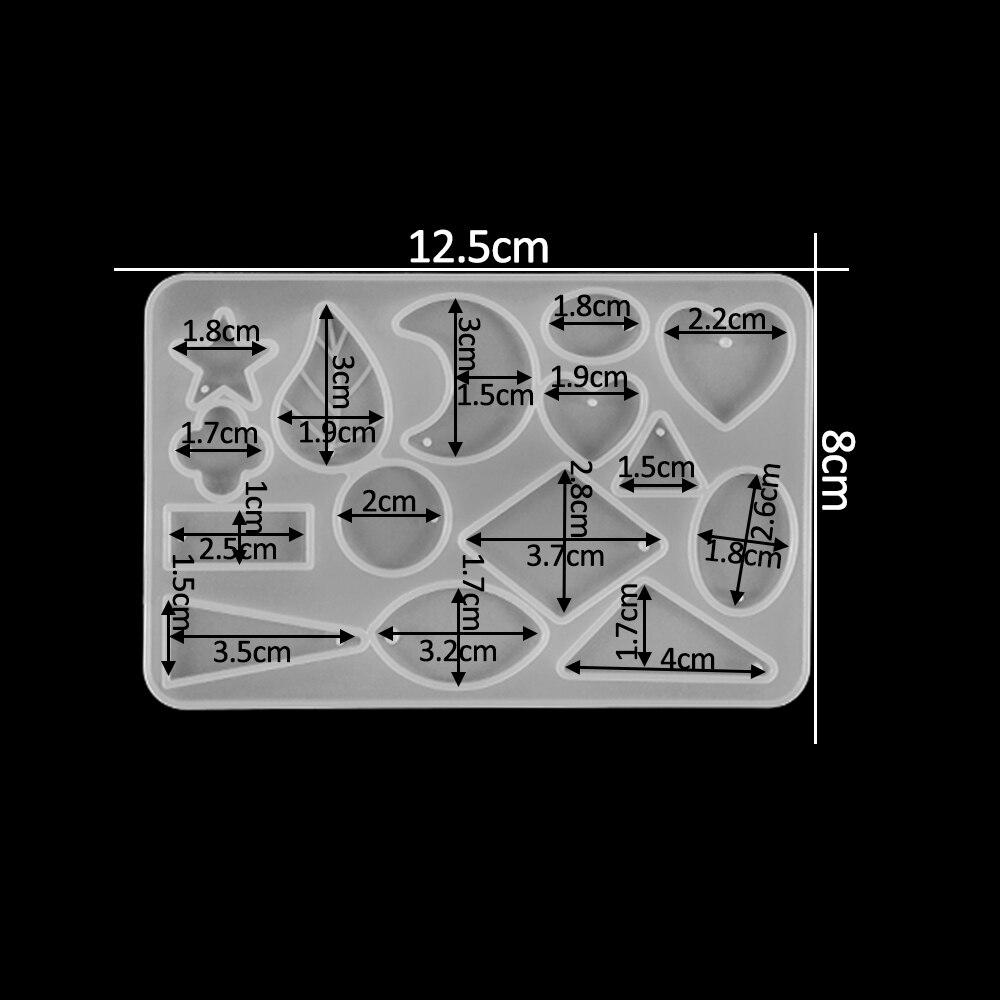 12 stk hjerteanheng Silikonstøping Epoksyformer sett UV-epoksyharpiksformer Verktøy for gjør-det-selv-smykker å lage funn, rekvisitasett