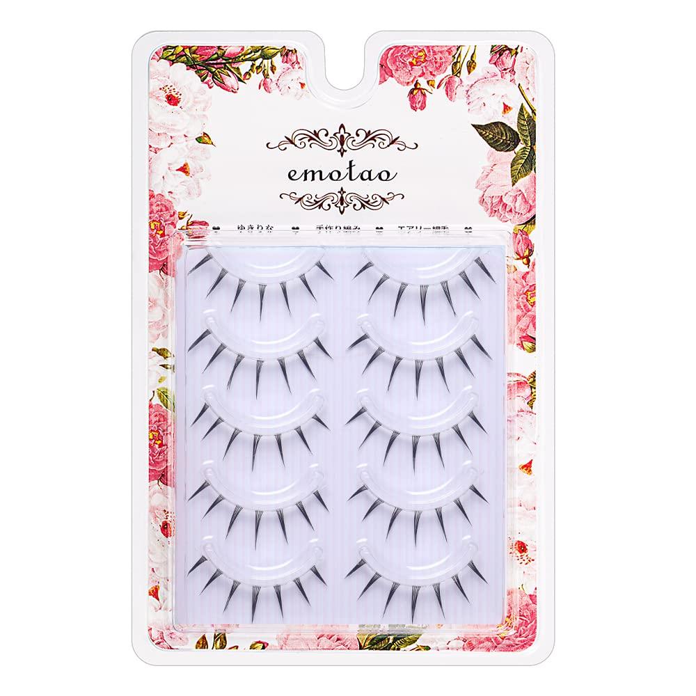 emotao False Natural Short Upper Shorter for Outer Corners and Lower Cosplay 5 Pairs Eyelashes, Style, Lashes, Length, Lashes, Popular, Handmade,