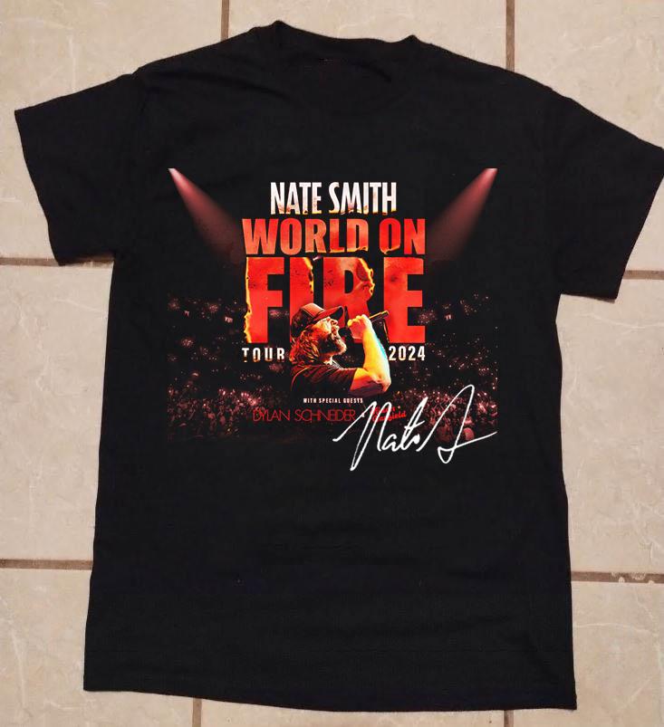 Nate Smith World On Fire Tour 2024 Unisex Tshirt All Size S To 5xl S