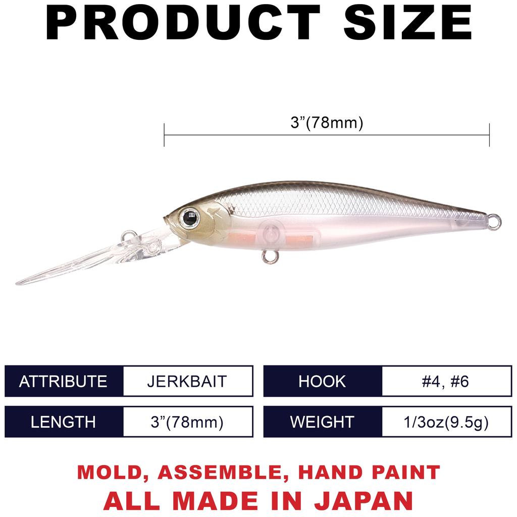 Lucky Craft USA Pointer 78XD Ghost Fishing Lure ~X Diver~ (238 Minnow) [Used]