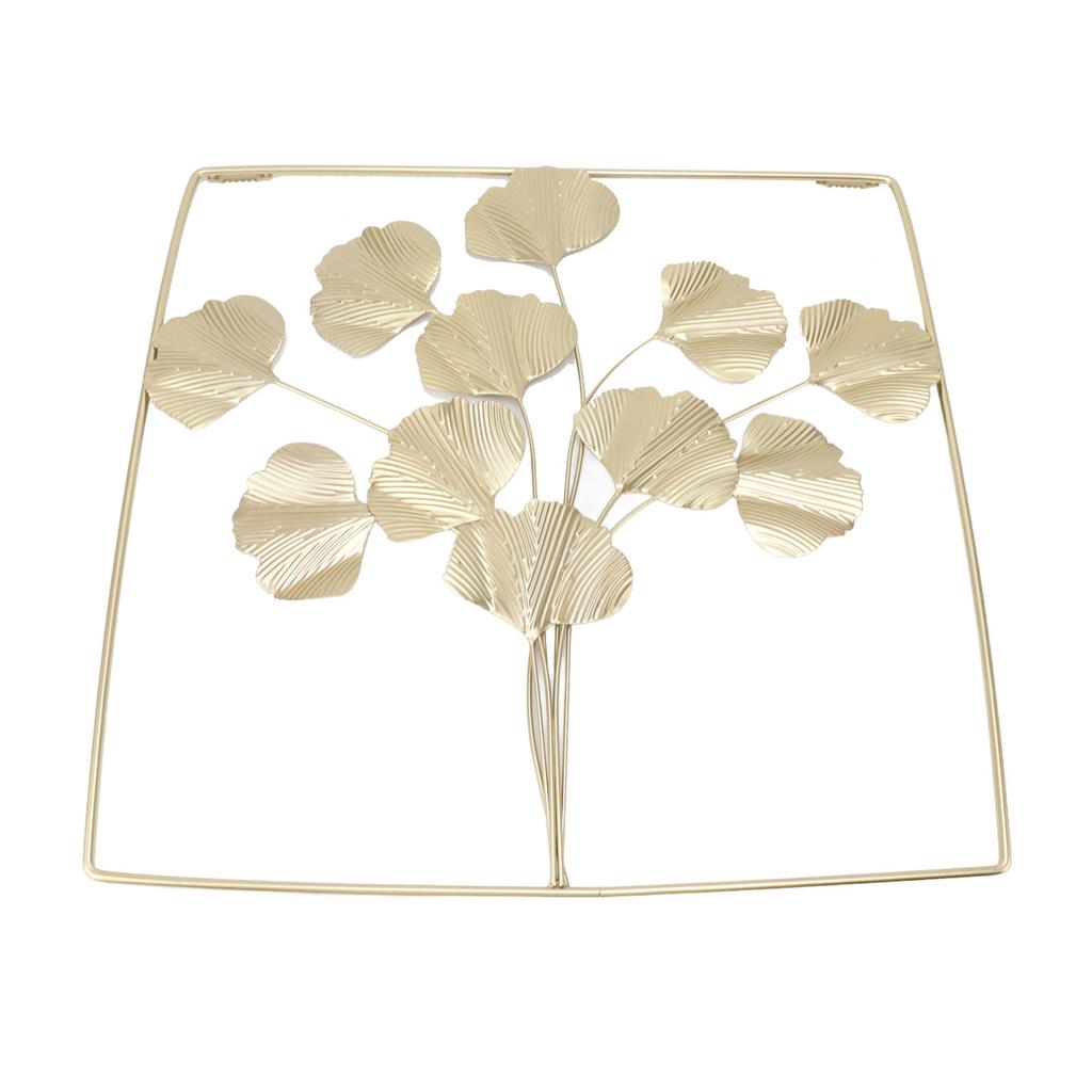 Metal Leaf Wall Art Decor Luxurious Metal Ginkgo Biloba Wall Hanging Decoration for Home Living Room Bedroom