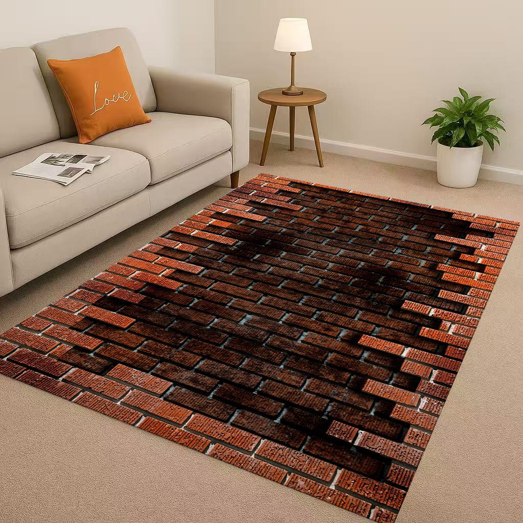 

HD Retro Brick Stone Building Wall Art Living Room Non-Slip Area Rug Soft Carpet for Bedroom Playroom Sofa,Home Decor Doormat 40x60cm( 15x23in )