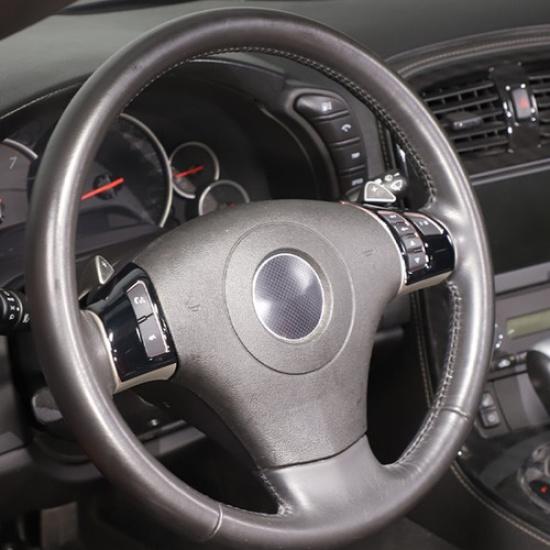 Glossy Piano Black Steering Wheel Button Trim Sticker For Corvette C6 2005-2013