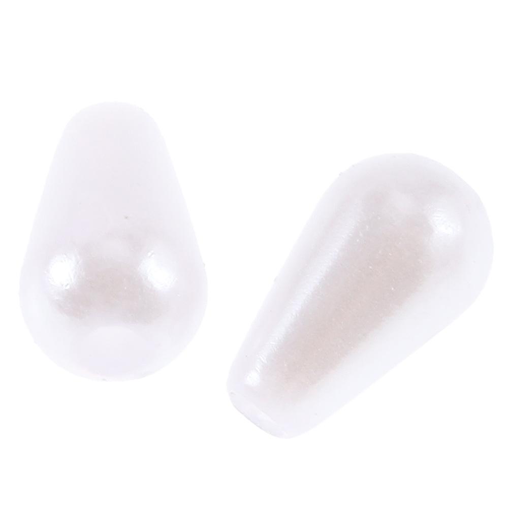 Pack of 100 Waterdrop Beads 6x10mm Faux Pearl Teardrop Imitation Pearl  For Dress Decoration,