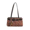 Premium texture retro leopard print single shoulder underarm bag women's 2025 new autumn and winter large-capacity commuter baguette bag