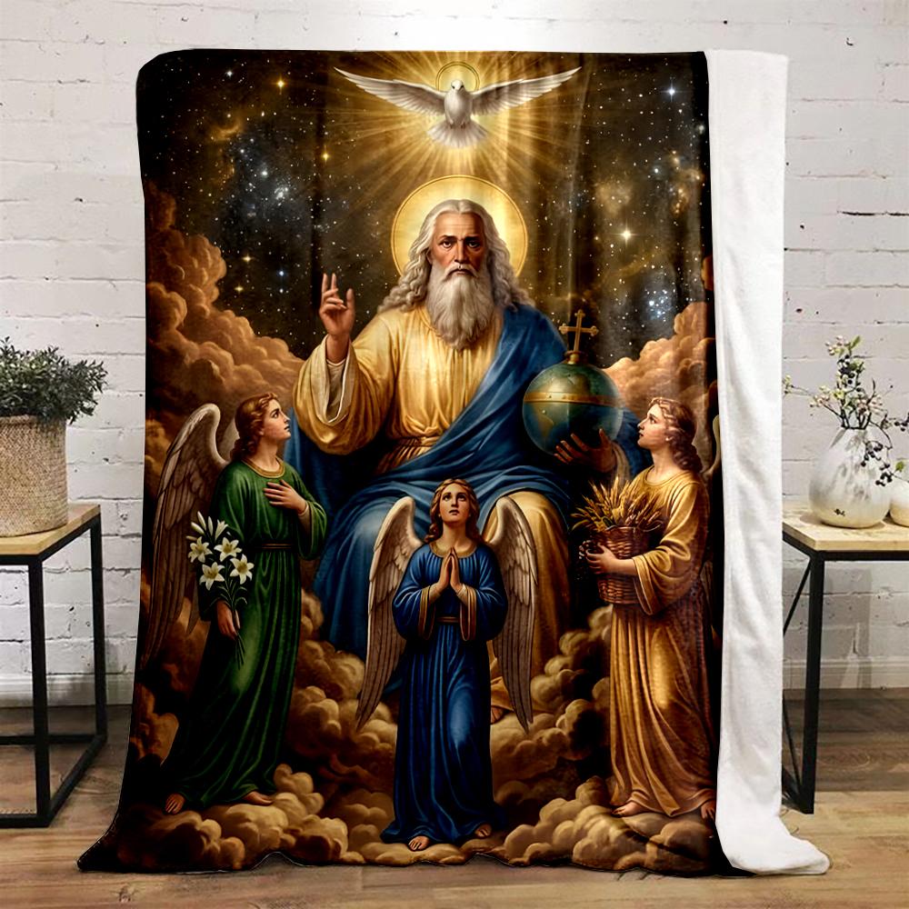 Heavenly Angelic Scene BlanketFlannel blanket for bedroom, living room, sofa, and nap
