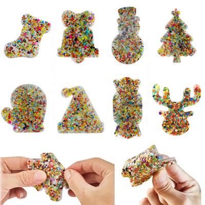 Christmas Skin Picking Fidget Toys Snowman Elk Silicone Picking Fidget Toys ADHD OCD Christmas Sensory Pick Pad Kids Adult Gifts