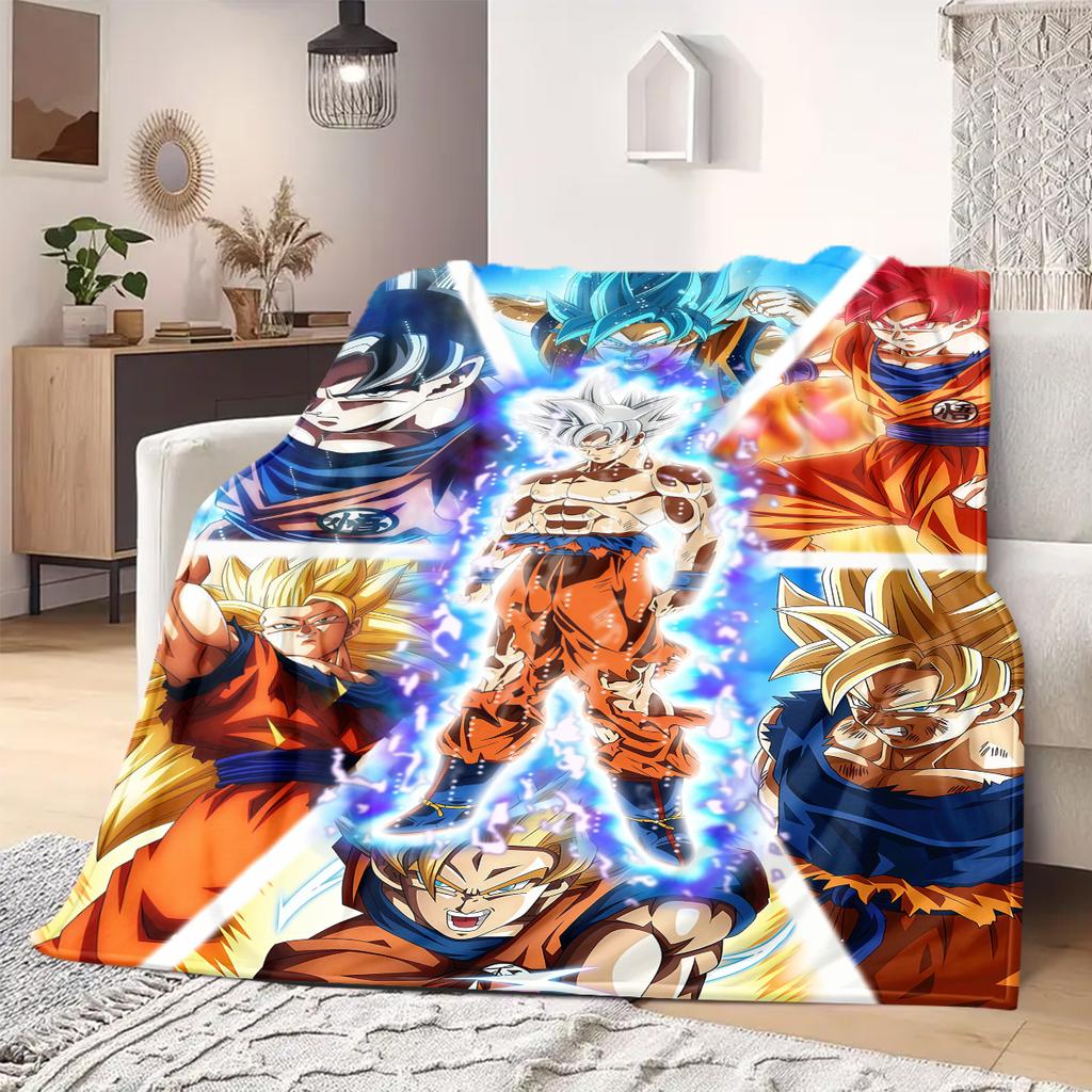 Dragon Ball Z Print Blanket Warm Comfortable Flannel Blanket Suitable for Bedrooms,Sofas, Beds,Chairs,Travel -QIAO23