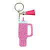 Fashion Cup Shaped Keychain Unique Acrylic Keyrings Fringe Key Adornment Fashion Bag Pendant Gift for Cup Enthusiasts