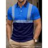 Summer men's casual striped short-sleeved polo shirt