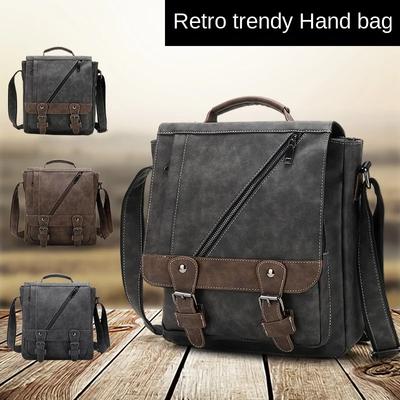 Retro Herren Umhängetasche Neue Casual Herren Tasche Trend All-in-One Rucksack Umhängetasche Crazy Horse Leder Tasche Tasche