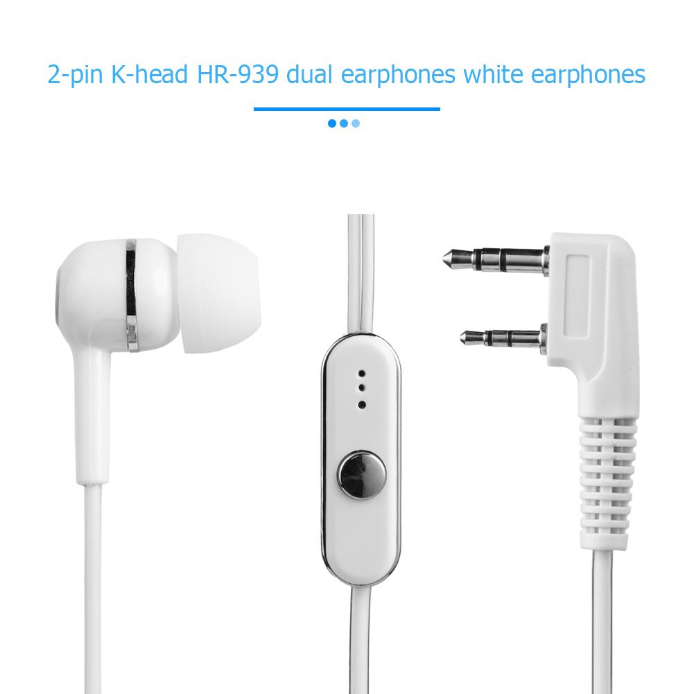 1-5pcs 1.2m PTT Mic Earpiece Headset for Walkie Talkie 2 Pin Earpiece Headset Mic Portable for BAOFENG KENWOOD