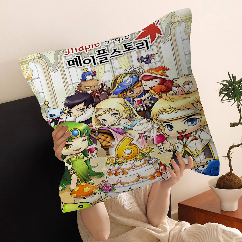Game MapleStory Live Personalized Pillow Cover Kids Bedroom Wild Party Decor Pillowcase Kid Birthday Shower Gift