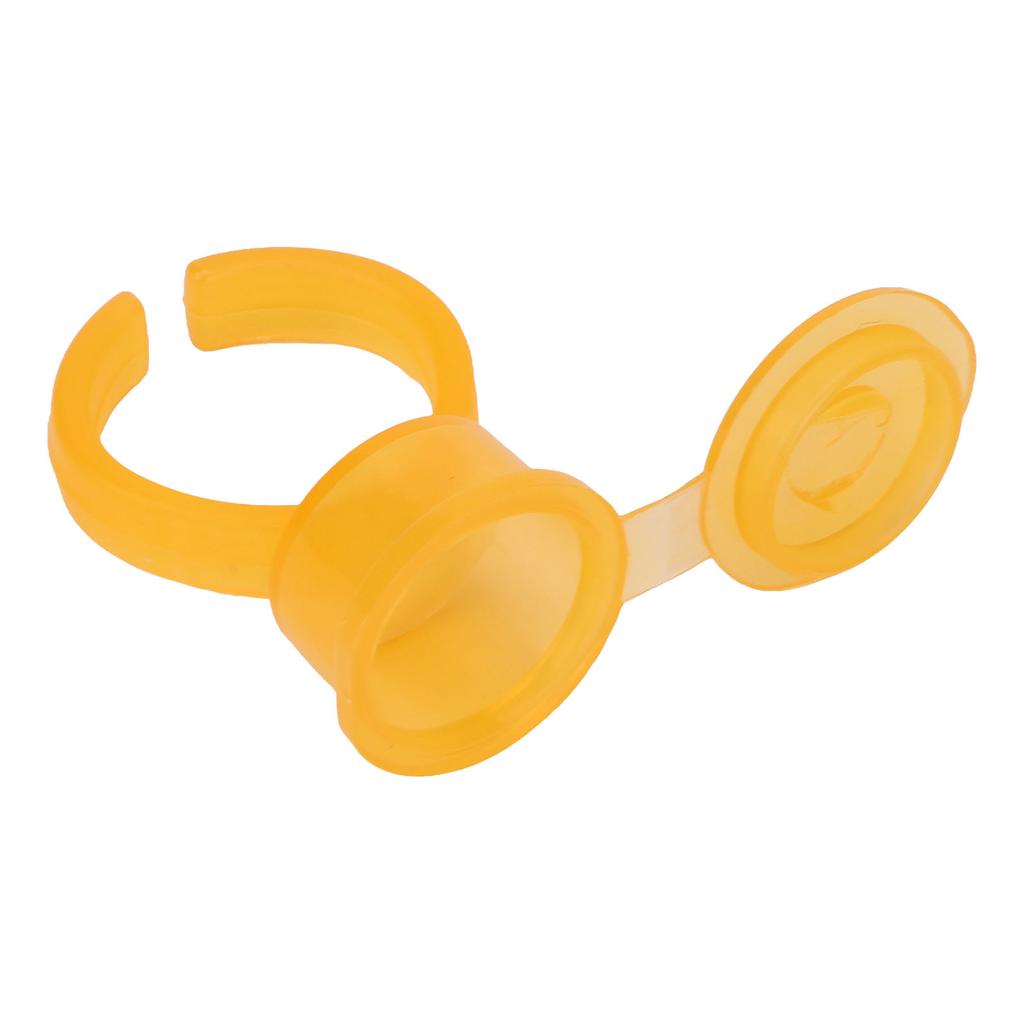 50Pcs Microblading Pigment Ring Cups with Cover for Tattoo Ink Semi Permanent Makeup Eyebrow Glue