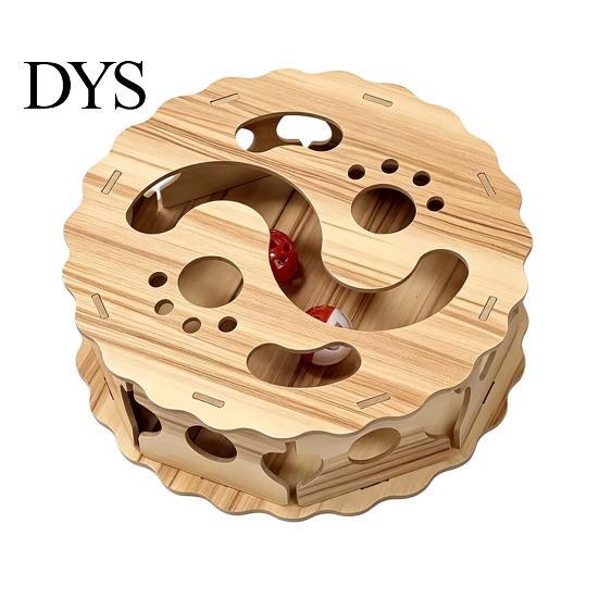 Mental Stimulation for Cats Interactive Cat Toy with Rolling Balls, Durable Density Board Scratching Wooden Ball Toys Toy, Anxiety Relief Maze