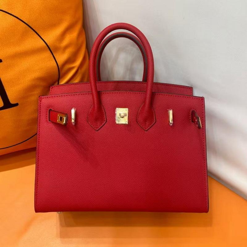Two-layer EP Palm Pattern Leather Color Matching Platinum Bag (H13-2530BK)
