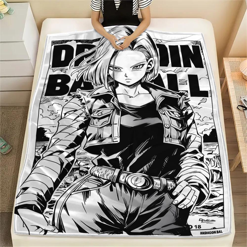 Coperta in Flanella con Stampa Personaggi Dragon Ball, Alta qualità Confortevole per Tutte le Stagioni, Arredamento per la Casa, Calore e Comfort, Perfetta per Regali di Natale