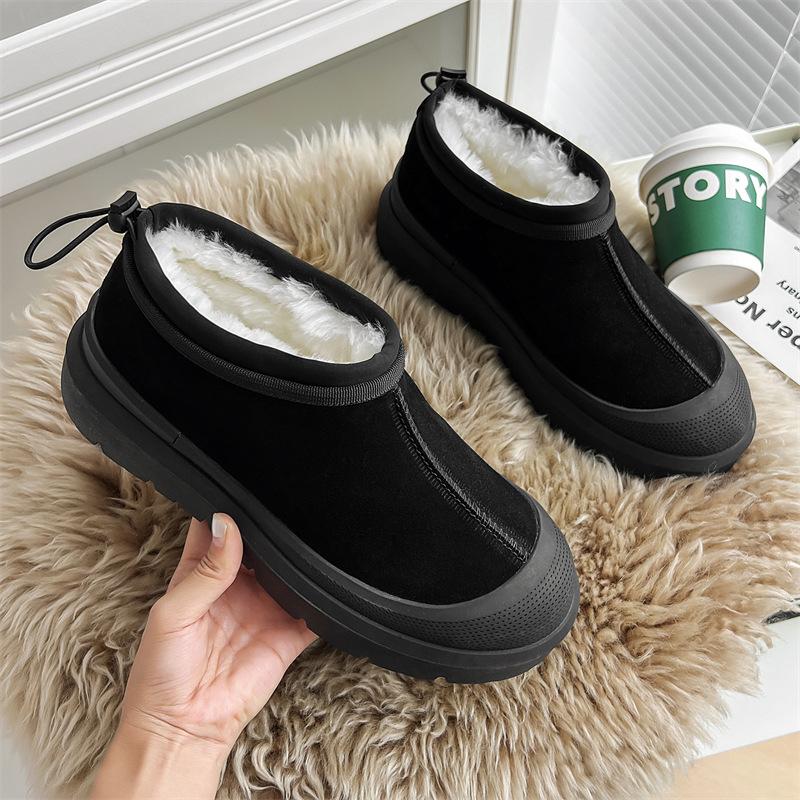 

Модные мужские повседневные теплые зимние ботинки из хлопка в британском стиле, замшевые ботинки из коровьей кожи, дизайнерские ковбойские ботинки на платформе 265 чёрный