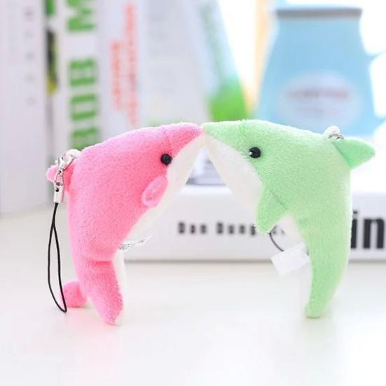 7,5cm Delfin Plüsch Anhänger 3D Augen Niedliche Tierpuppe Plüschtier Hängende Dekoration Weiches Stofftier Meeresbewohner Plüschpuppe Rucksack Anhänger Kinder Mädchen Geschenk