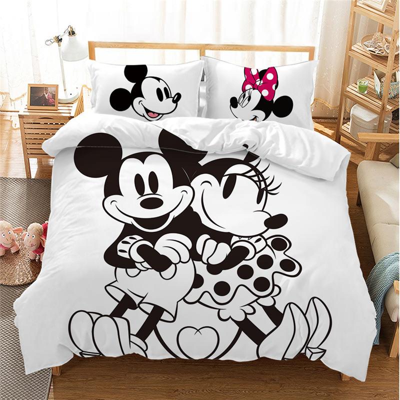 

Christmas Mickey Minnie Mouse Bedding Set Cartoon For Children Boys Girl Adult Duvet Cover Christmas Birthday Gift US Queen(228*228cm)3pcs