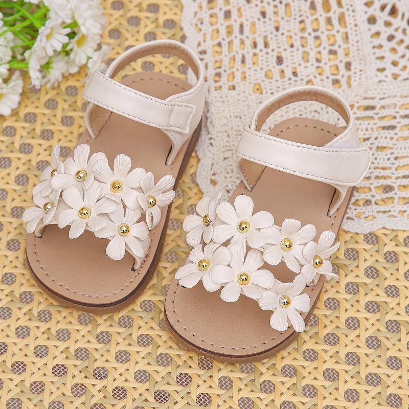 Girls' Floral Sandals Cute Princess Style Soft-Sole Sweet Shoes for Toddlers Cute Girls Shoes Casual Girls Shoes