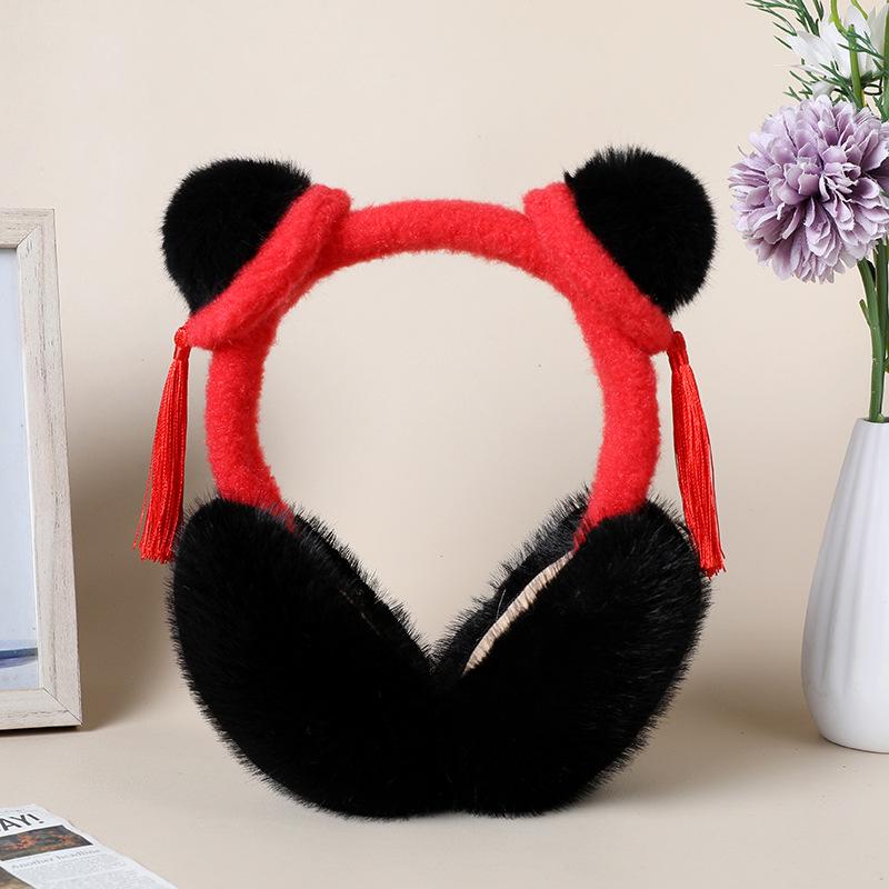 2025 Cute Unisex Student Tassel Cartoon Plush Earmuffs for Winter Cold Protection