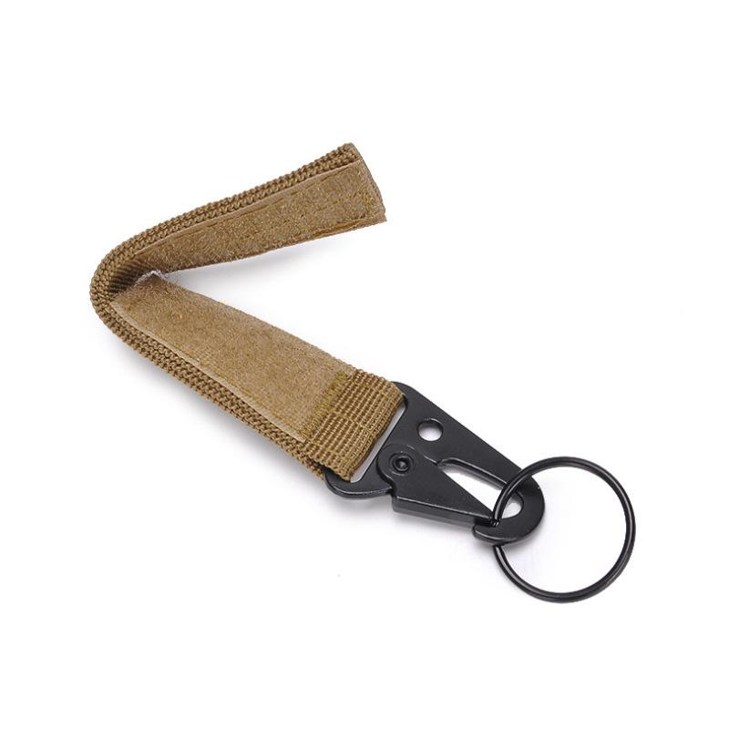 1PC Outdoor Tactical Nylon Webbing Carabiners Buckle Keychain Multi-functional Mountaineering Olecranon Hook MOLLE Key Belt