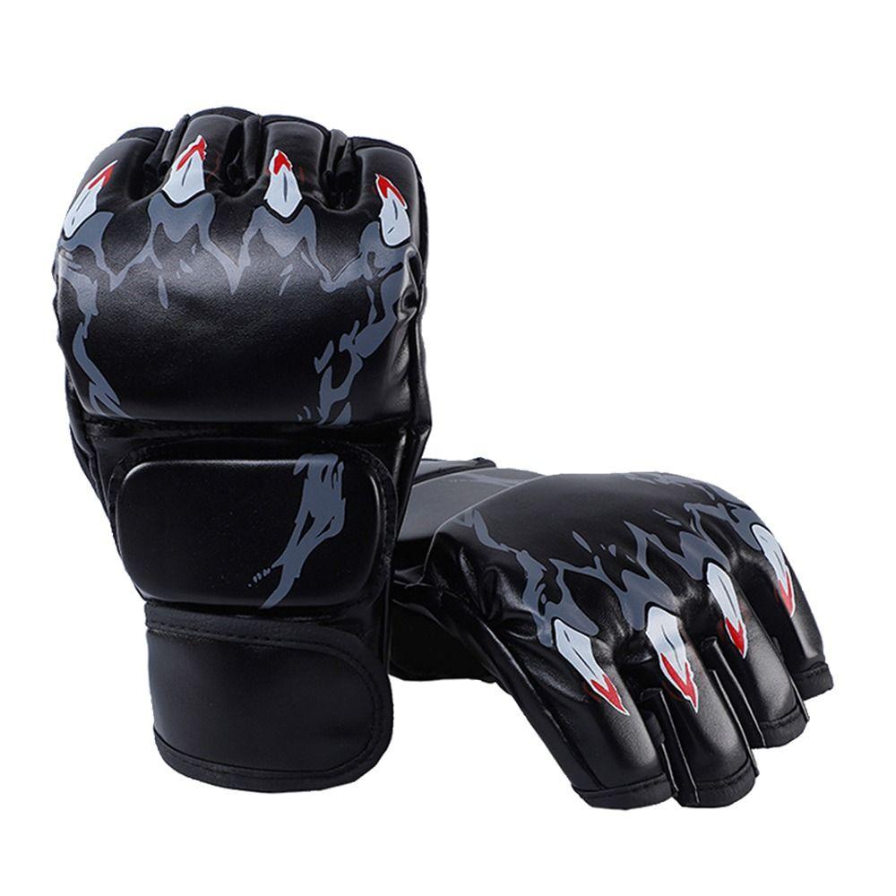 1 Paar Lederpolster Boxhandschuhe Kickboxtraining Handschuhe für Erwachsene Sanda Boxen UFC Training
