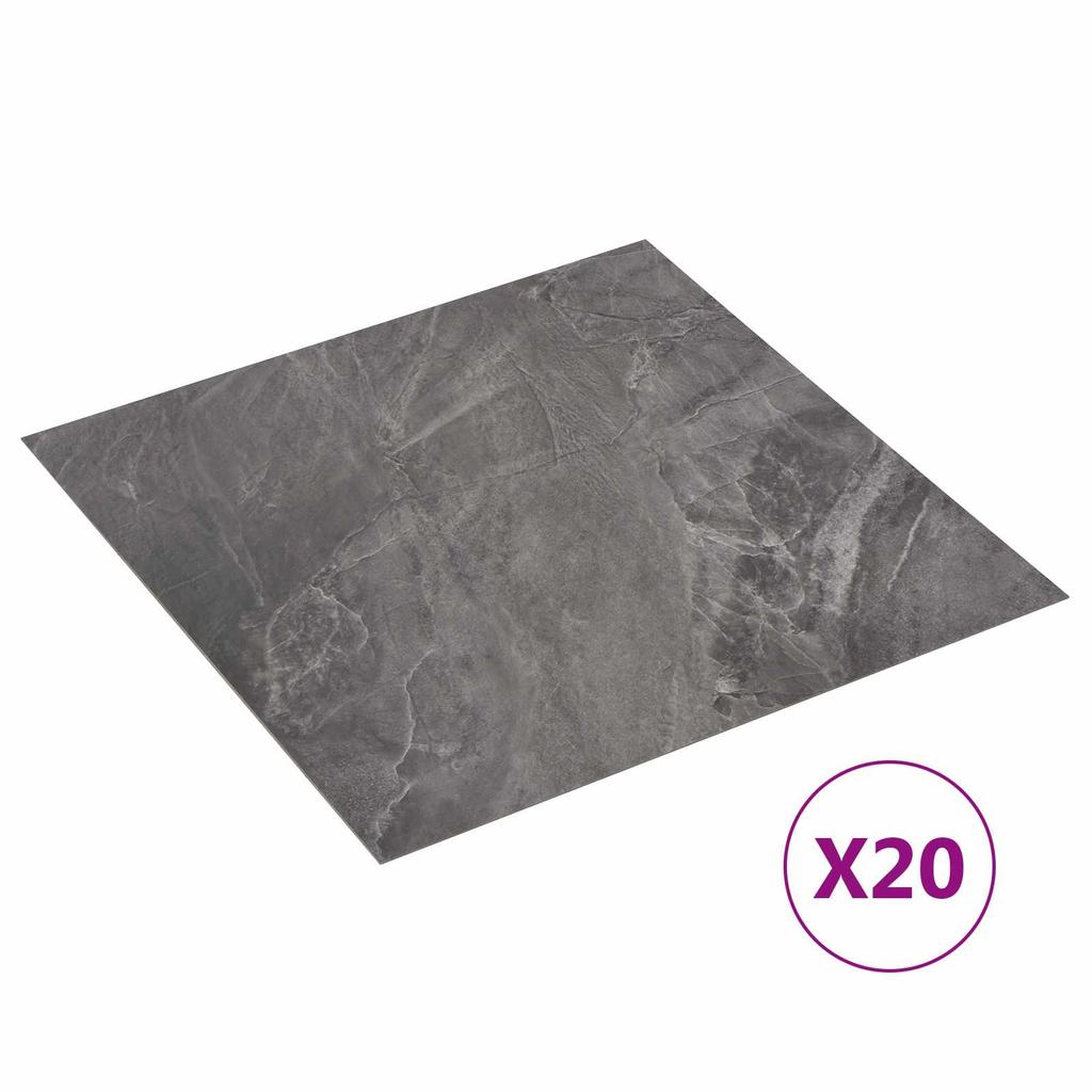 Self Adhesive Floor Planks 30.5 X 30.5 Cm 20 Pcs PVC Black