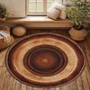 Tree Ring Inspired Round Wood Look Rug – Non-Slip Floor Mat for Living Room or Bedroom, Stylish Nature-Themed Gift