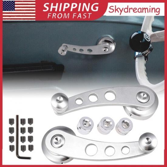 2x США Алюминиевая Ручная Ручка Стеклоподъемника Окна Автомобиля Грузовика Пикапа Серебристая