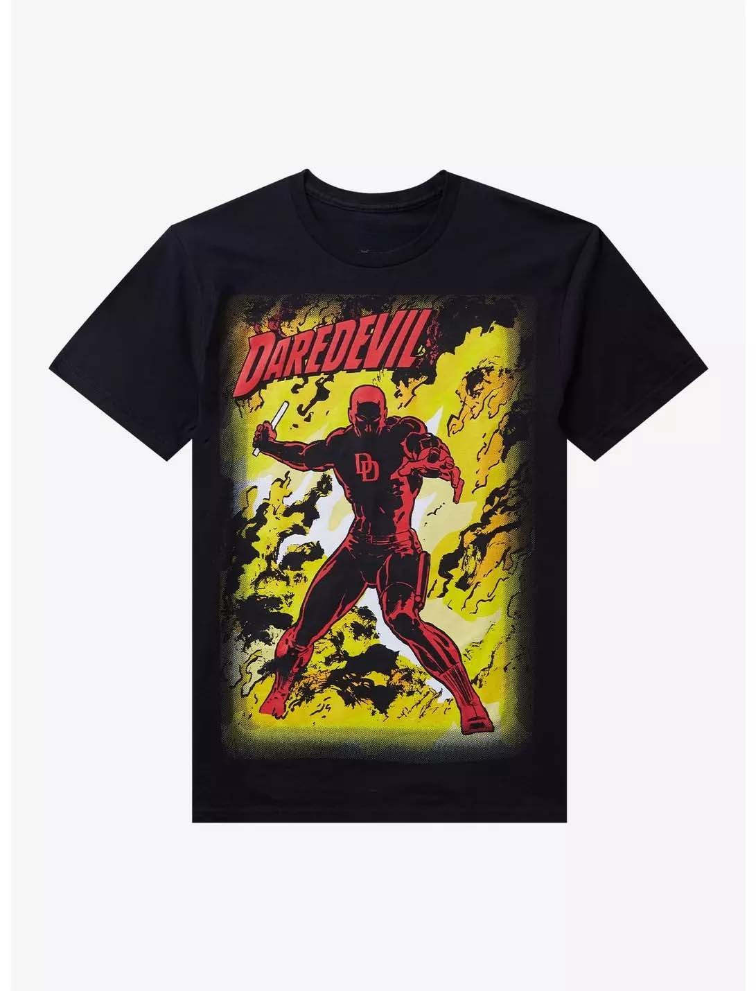 

Оригинальная мужская футболка с коротким рукавом и свободным круглым вырезом большого размера с очень большим принтом комиксов о Сорвиголове 2026 года 4XL