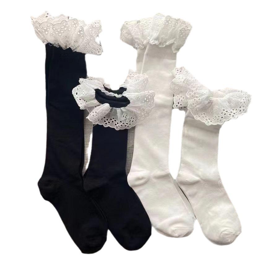 Summer Korean Cotton Lace Short Socks - Mid-Calf Trendy Design for Women