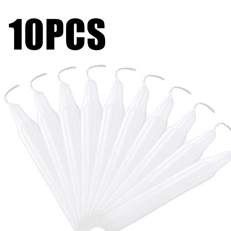 10Pcs Short Candle Sticks Unscented Cone Shape Suitable Christmas Wedding Birthday Decorations Ceremonies Magic Candle Games Etc