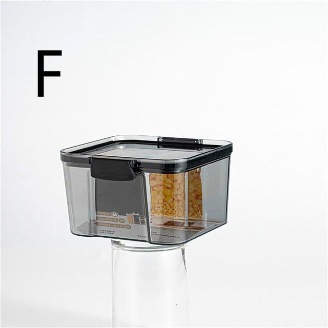 Transparent Square Sealed Fresh-keeping Box Japanese Style Kitchen Grain Storage Tank for Snacks and Dried Fruits
