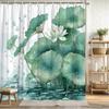 Enhance Your Bathroom With A Waterproof Shower Curtain Featuring Elegant Lotus Flowers For Aesthetic Appeal And Durability