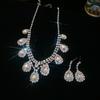 "High-End Luxury Drop Necklace and Earrings Set - European and American Niche Versatile Jewelry"
