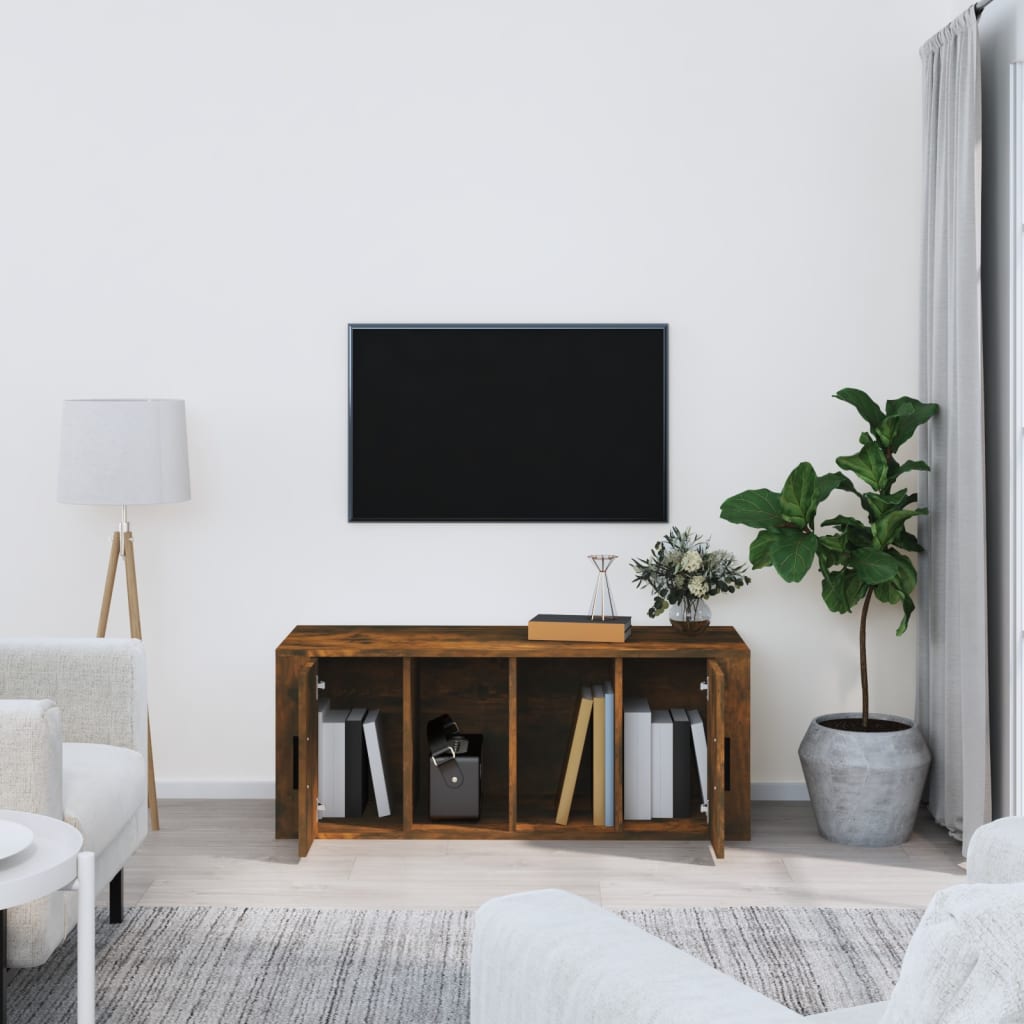 TV Cabinet Smoked Oak 100 x 35 x 40 cm Particleboard