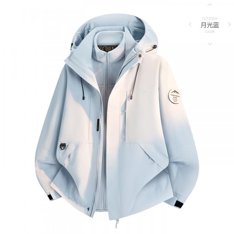 3-in-1 Waterproof Windproof Hiking Jacket With Removable Fleece Liner Men Women Outdoor Trekking Camping
