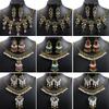 Crystal Jewelry Set, Diamond Fringed Necklace Earrings Set
